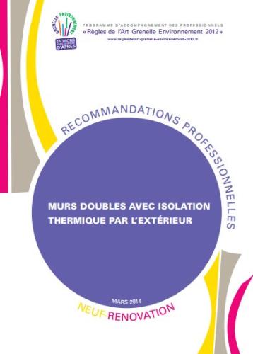 Recommandations Professionnelles RAGE. Murs Doubles Avec Isolation ...